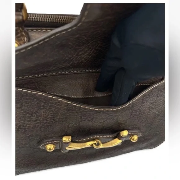 Gucci Dark Brown Leather Satchel - Picture 10 of 16